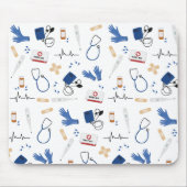 Modern Medisch Arts Verpleegkundige Patroon Muismat (Voorkant)