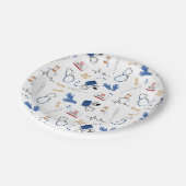 Modern Medisch Arts Verpleegkundige Patroon Papieren Bordje (Gekanteld)