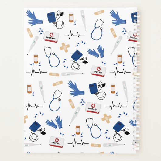 Modern Medisch Arts Verpleegkundige Patroon Planner (Achterkant)