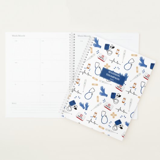 Modern Medisch Arts Verpleegkundige Patroon Planner (Display)
