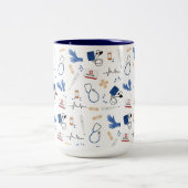 Modern Medisch Arts Verpleegkundige Patroon Tweekleurige Koffiemok (Center)