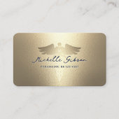 Modern Medisch Monogram Caduceus blauw goud Visitekaartje (Voorkant)