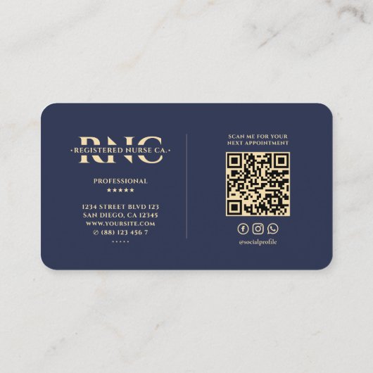 Modern Medisch Verpleegkundige Monogram Caduceus M Visitekaartje (Achterkant)