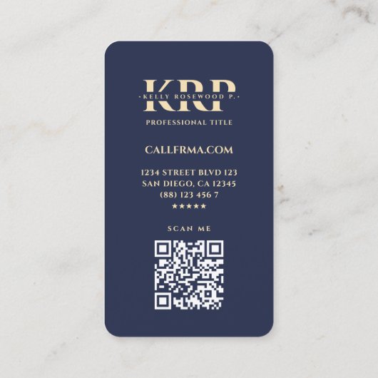 Modern Medisch Ziekenhuis Apotheek Donkerblauw Gou Visitekaartje (Achterkant)