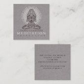 Modern Meditation Instructor Lotus Pose Mandala Vierkante Visitekaartje (Voorkant / Achterkant)