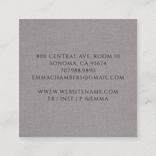 Modern Meditation Instructor Lotus Pose Mandala Vierkante Visitekaartje (Achterkant)