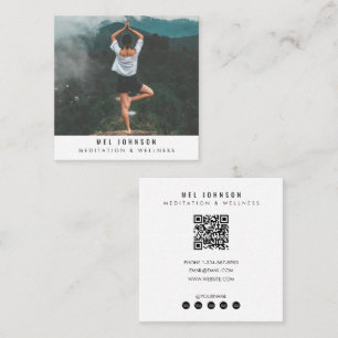 Modern Meditation Wellness Spirituele QR-code Vierkante Visitekaartje