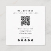 Modern Meditation Wellness Spirituele QR-code Vierkante Visitekaartje (Achterkant)