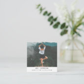 Modern Meditation Wellness Spirituele QR-code Vierkante Visitekaartje (Staand voorkant)