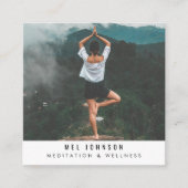 Modern Meditation Wellness Spirituele QR-code Vierkante Visitekaartje (Voorkant)