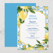 Modern mediterraan blauw & citroenen Vrijgezellenf Kaart (Voorkant / Achterkant)