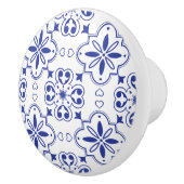 Modern mediterraan blauw wit naadloos patroon keramische knop (Rechts)