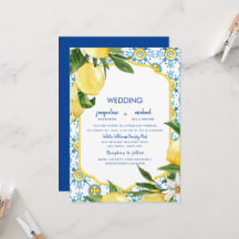 Modern mediterraan kobalt Blue & Lemons Wedding