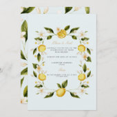 Modern Mediterraans Citroen Verloving Invitation Kaart (Voorkant / Achterkant)