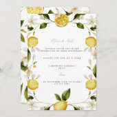 Modern Mediterraans Citroen Verloving Invitation Kaart (Voorkant / Achterkant)