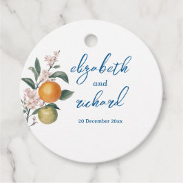 Modern Mediterraans Citroenblauw Tegels Bruiloft Bedankjes Labels