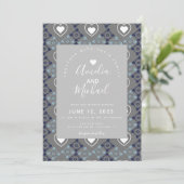 Modern Mediterrane Huwelijk van de Hart Kaart (Staand voorkant)