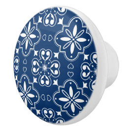 Modern Mediterrane Portugees ontwerp blauw wit Keramische Knop