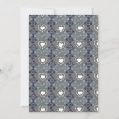 Modern Mediterranean Heart Wedding Gray Kaart (Achterkant)