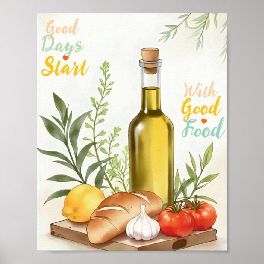 Modern Mediterranean Kitchen Poster (Voorkant)