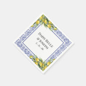 Modern Mediterranean Lemon Blue Mosaic Wedding Servet (Hoek)