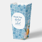 Modern Mediterranean Lemon Blue Tiles Wedding Favo Bedankdoosjes (Achterkant)