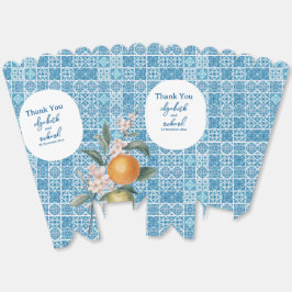 Modern Mediterranean Lemon Blue Tiles Wedding Favo Bedankdoosjes