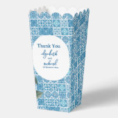 Modern Mediterranean Lemon Blue Tiles Wedding Favo Bedankdoosjes (Voorkant)