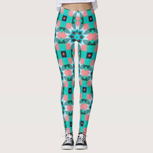 Modern Mediterranean Pattern Leggings (Voorkant)