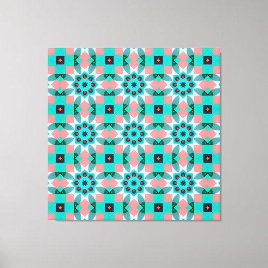 Modern Mediterranean Star Tile Pattern Accent Pill Canvas Afdruk (Voorkant)