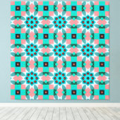 Modern Mediterranean Star Tile Pattern Accent Pill Canvas Afdruk (Insitu (Houten vloer))