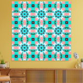 Modern Mediterranean Star Tile Pattern Accent Pill Canvas Afdruk (Insitu (Woonkamer))