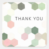 modern , meetkundig pastel bedankt vierkante sticker (Voorkant)