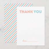 Modern Meisje Baby shower - Dank je briefkaart (Voorkant / Achterkant)