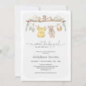 Modern Meisje Baby shower Kleding Kaart (Voorkant)