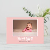 Modern meisje, baby shower uitnodiging (Staand voorkant)