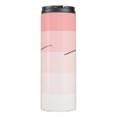 Modern Meisje Blush Roze Strepen Wit Monogrammed Thermosbeker (Achterkant)