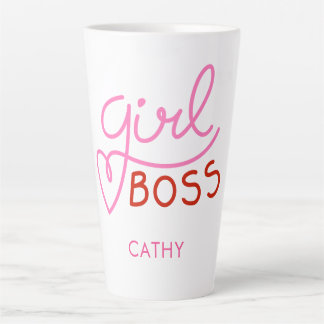 Modern Meisje Boss Fun Typografie Latte Mok