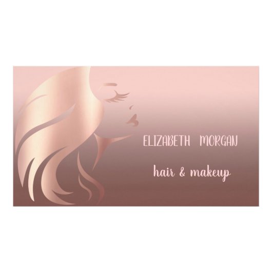 Modern Meisje Gezicht Silhouet ,Make-up Foto Afdruk (Voorkant)