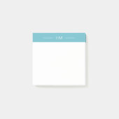 Modern Meisje Licht Blauw Monogram initialen Post-it® Notes (Voorkant)