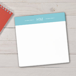 Modern Meisje Licht Blauw Monogram initialen Post-it® Notes