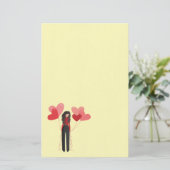 Modern meisje met ballonnen briefpapier (Staand voorkant)