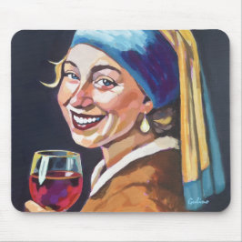 Modern Meisje met een Parel Oorbel - Vermeer Geïns Muismat