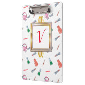 Modern meisje met rode chic klembord (Links)