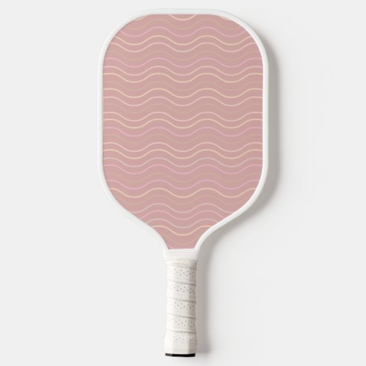 Modern meisje roze geometrische golflengte pickleball paddle (Achterkant)