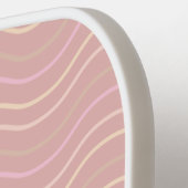 Modern meisje roze geometrische golflengte pickleball paddle (Links Detail)