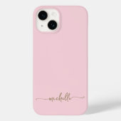 Modern Meisje Stijlvol Blush Roze Goud Naam Script Case-Mate iPhone Case (Achterkant)