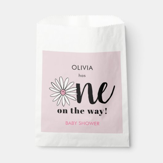 Modern Meisjes Baby shower Daisy Floral Bedankzakje (Voorkant)