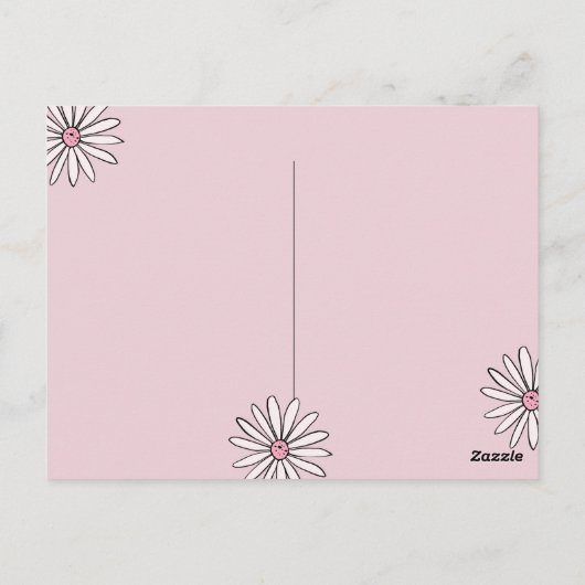 Modern Meisjes Baby shower Daisy Floral Briefkaart (Achterkant)
