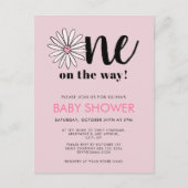 Modern Meisjes Baby shower Daisy Floral Briefkaart (Voorkant)